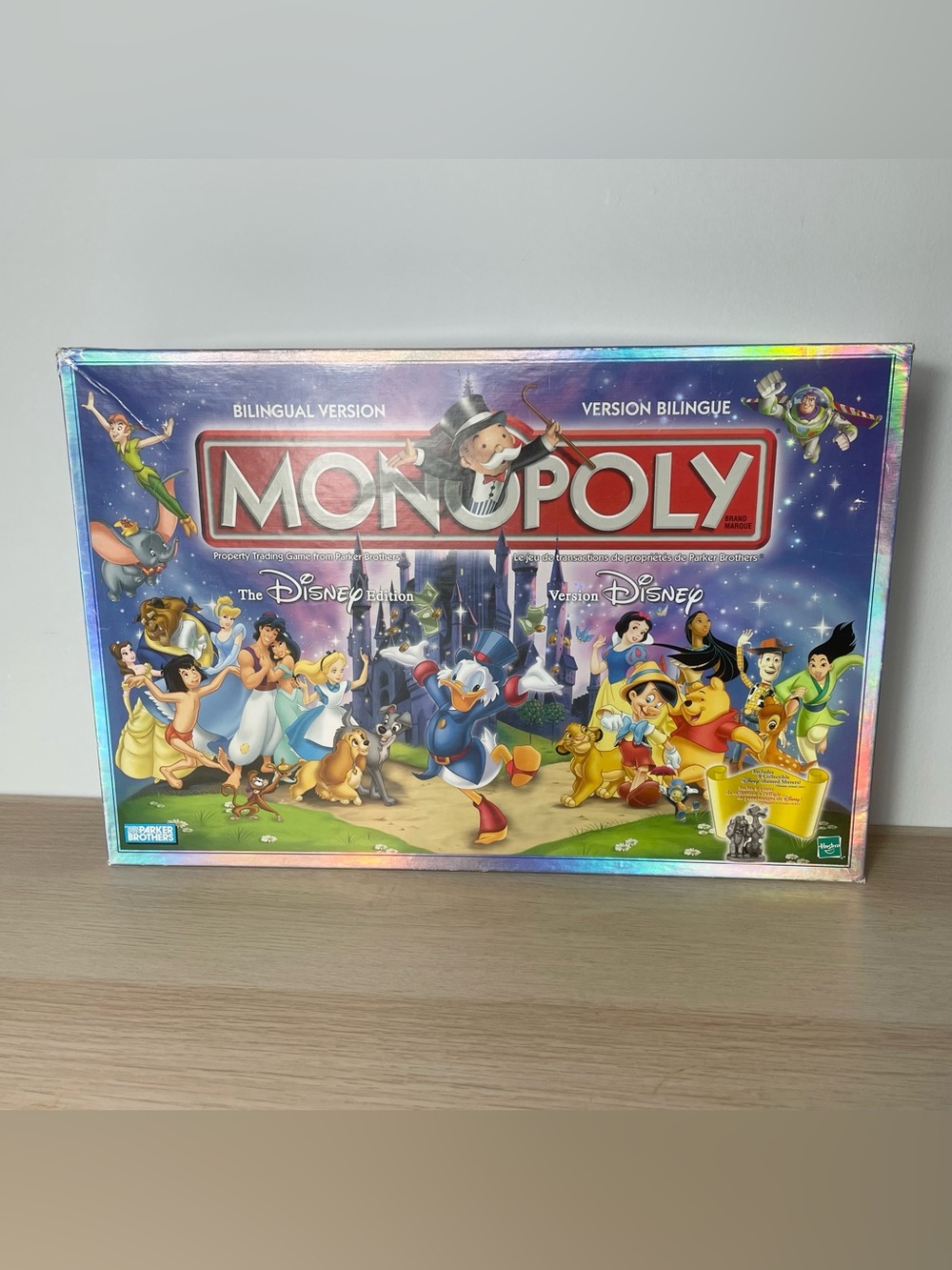 Vintage 2001 Open Box SEALED PARTS Disney Monopoly Board Game Bilingual